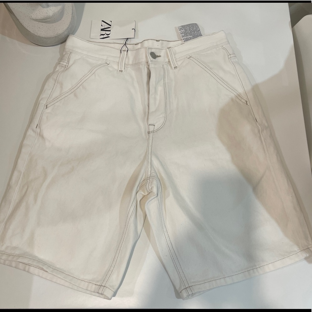 Zara White short jean men